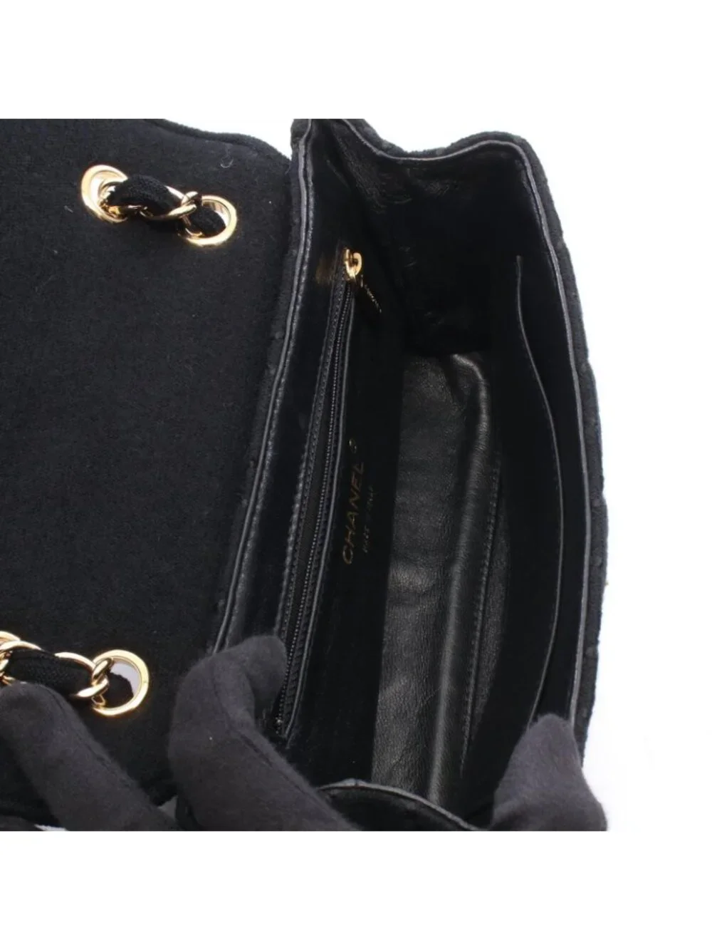 Chanel Handbag Wild Stitch Black Chain